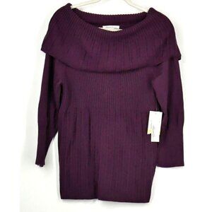 NWT Kenneth Cole Off-Shoulder Sweater Purple L
